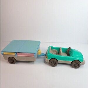 Fisher Price Loving Family Dollhouse Convertible Car & RV Pop Up Camper 1997